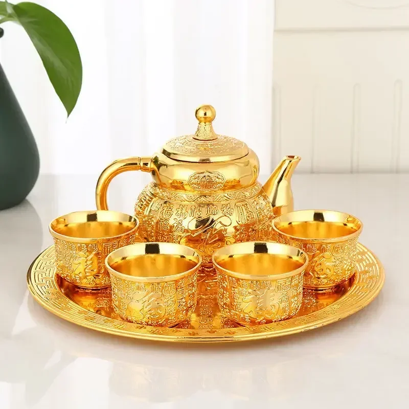 High-grade Golden Baifu Tea Set Household Full of Table Kung Fu Cup Pot Small
High-grade Golden Baifu Tea Set Household Full of Table Kung Fu Cup Pot Small