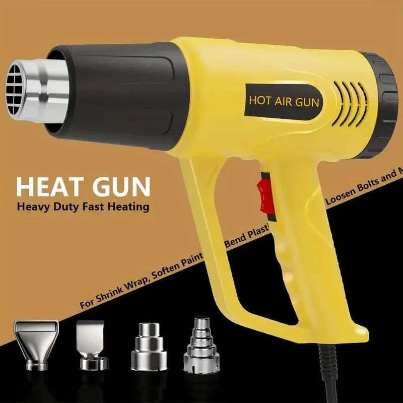 2000W Hot Air Gun Kit with 4 Nozzles for DIY, Shrink PVC Pipe, Packaging, Crafts,Overload Protection, Fast Heating EU
2000W Hot Air Gun Kit with 4 Nozzles for DIY, Shrink PVC Pipe, Packaging, Crafts,Overload Protection, Fast Heating EU