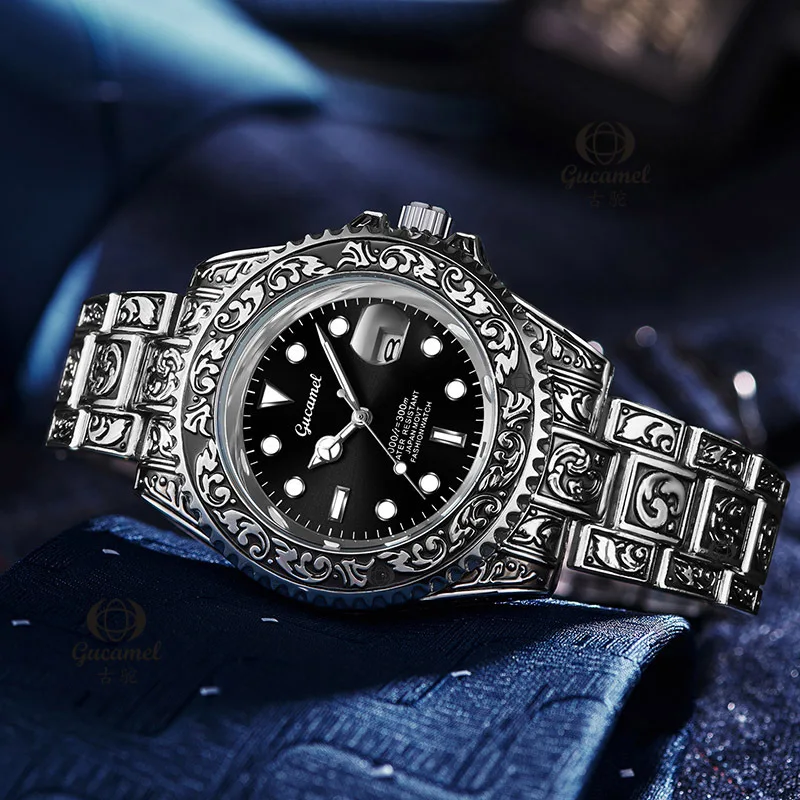 Vintage *Engraved Quartz Watch for Men, Diver-Style Waterproof Wristwatch with Calendar Display, Retro Business Design
Vintage *Engraved Quartz Watch for Men, Diver-Style Waterproof Wristwatch with Calendar Display, Retro Business Design