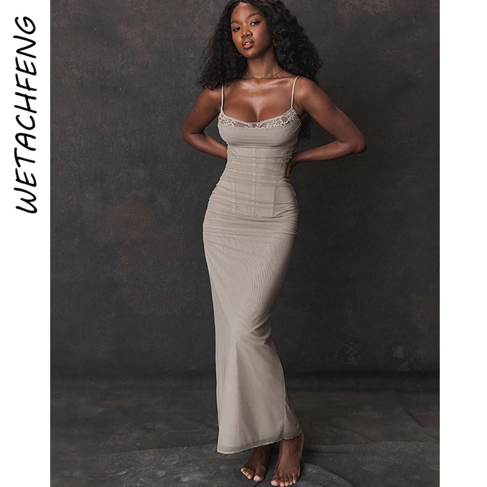 Women's Fashion Suspender Sexy Lace Slim Mesh Long Dress Clothes 2024 Streetwear Solid Summer Elegant Party Evening Slip Dress
Women's Fashion Suspender Sexy Lace Slim Mesh Long Dress Clothes 2024 Streetwear Solid Summer Elegant Party Evening Slip Dress