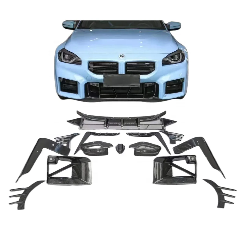 For BMW M2 G87 Dry Carbon fiber body kit Upgraded MP style front lip diffuser spoiler Side mirror vent fender trim
For BMW M2 G87 Dry Carbon fiber body kit Upgraded MP style front lip diffuser spoiler Side mirror vent fender trim