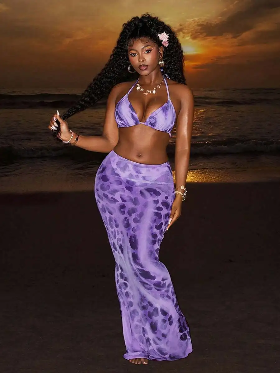 Purple Leopard Print Mesh See-Through Bra Top And Bodycon Maxi Dress Swimsuit Set
Purple Leopard Print Mesh See-Through Bra Top And Bodycon Maxi Dress Swimsuit Set
