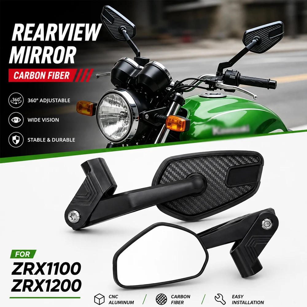 Motorcycle Accessories 8mm 10mm Universal Adjustable Rearview Mirrors Carbon Fiber New Fit For KA/WASAKI For ZRX1100 ZRX1200
Motorcycle Accessories 8mm 10mm Universal Adjustable Rearview Mirrors Carbon Fiber New Fit For KA/WASAKI For ZRX1100 ZRX1200