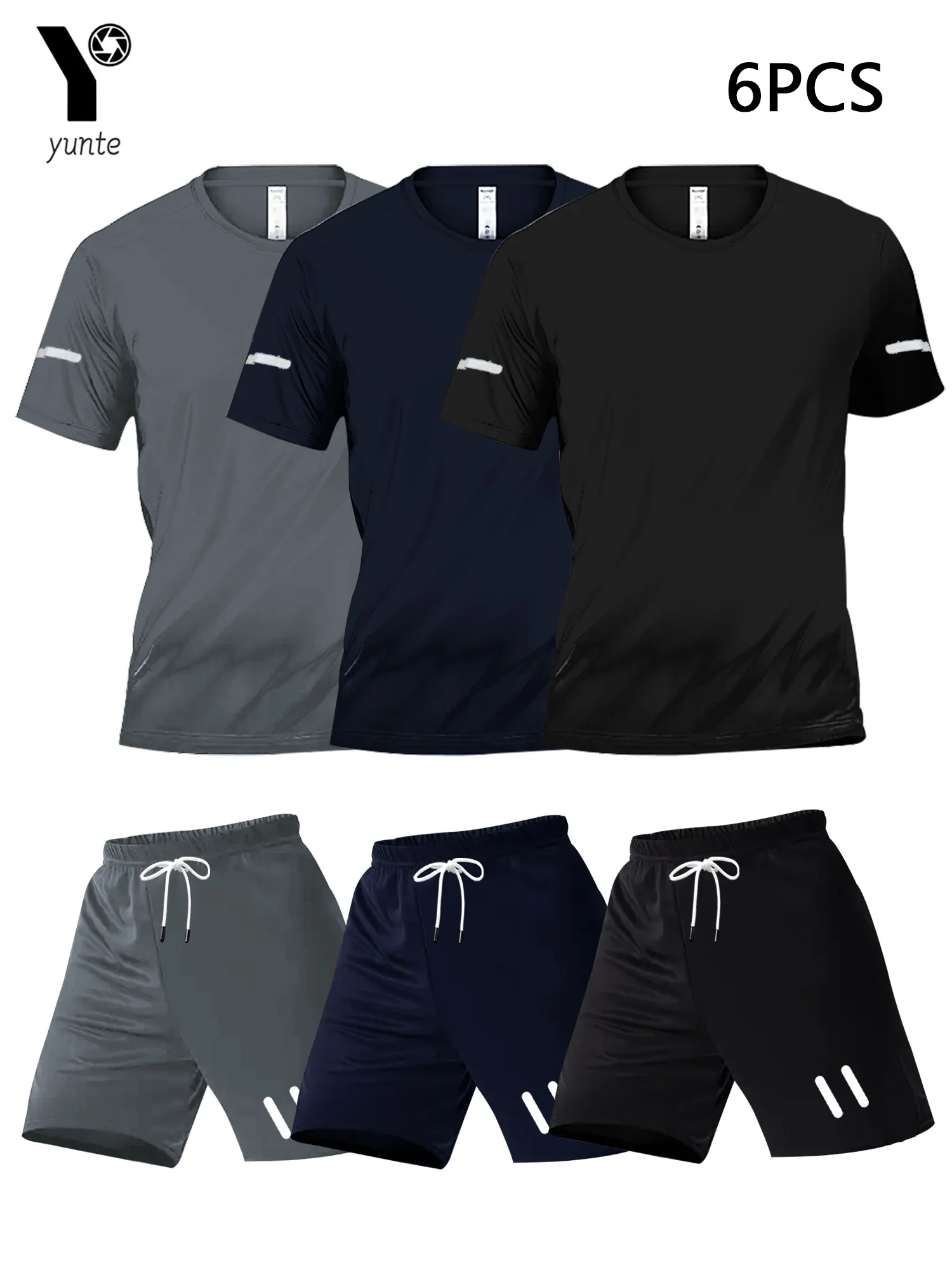 Men's Casual Sportswear 3 Sets of 6-Piece Printed Combination Set Short-Sleeved Round Neck T-Shirt and Flap Pocket Pants Shorts Suitable for Sports and Fitness Exercises in Spring, Summer and Autumn
Men's Casual Sportswear 3 Sets of 6-Piece Printed Combination Set Short-Sleeved Round Neck T-Shirt and Flap Pocket Pants Shorts Suitable for Sports and Fitness Exercises in Spring, Summer and Autumn
