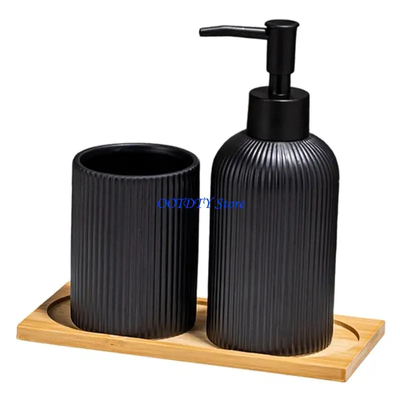 367A Bathroom Accessories Set of 3 with 350ml Liquid Soap Dispenser Toothbrush Holder
367A Bathroom Accessories Set of 3 with 350ml Liquid Soap Dispenser Toothbrush Holder