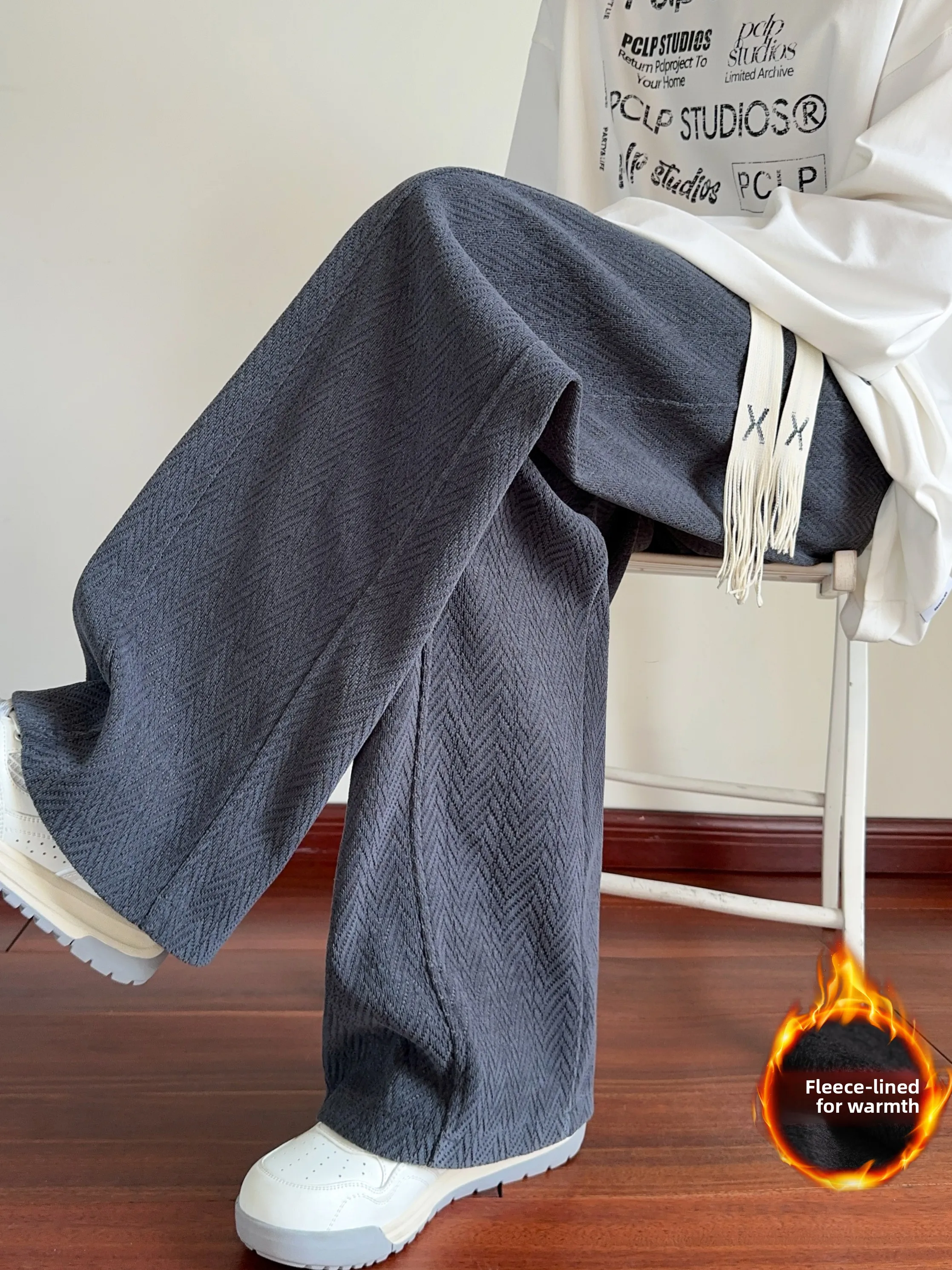 Thiened Fce Lined Casual Pants Men's Winter Faion Brand Straight Leg Sport Long Pants Warm Leisure Trousers
Thiened Fce Lined Casual Pants Men's Winter Faion Brand Straight Leg Sport Long Pants Warm Leisure Trousers