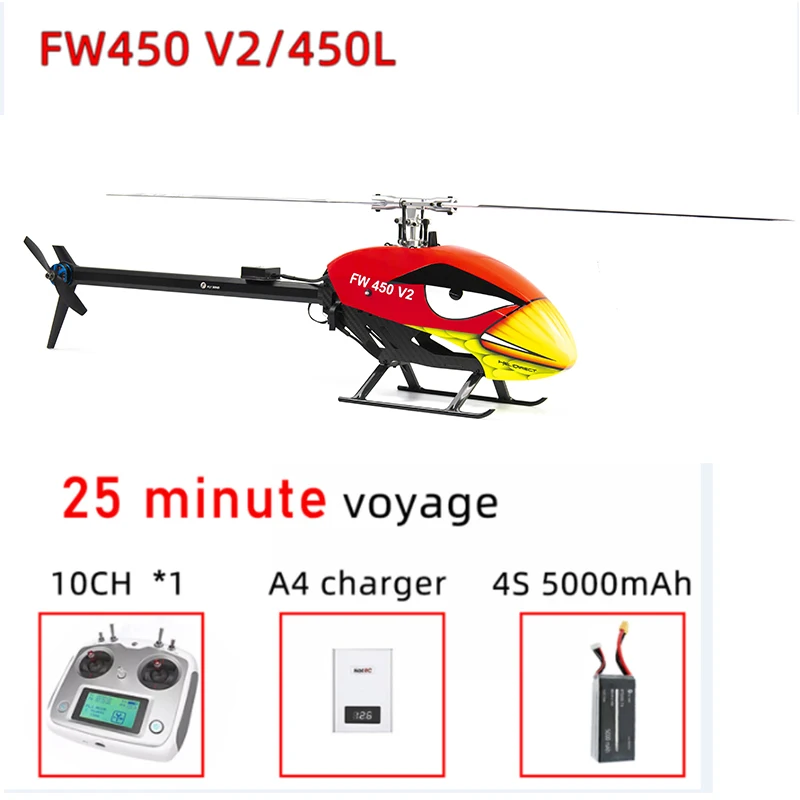 FLY WING FW450 V2.5 FW450L RC Helicopter FBL 6CH 3D Flying GPS Altitude Hold One-key Return With H1 Flight Control System
FLY WING FW450 V2.5 FW450L RC Helicopter FBL 6CH 3D Flying GPS Altitude Hold One-key Return With H1 Flight Control System