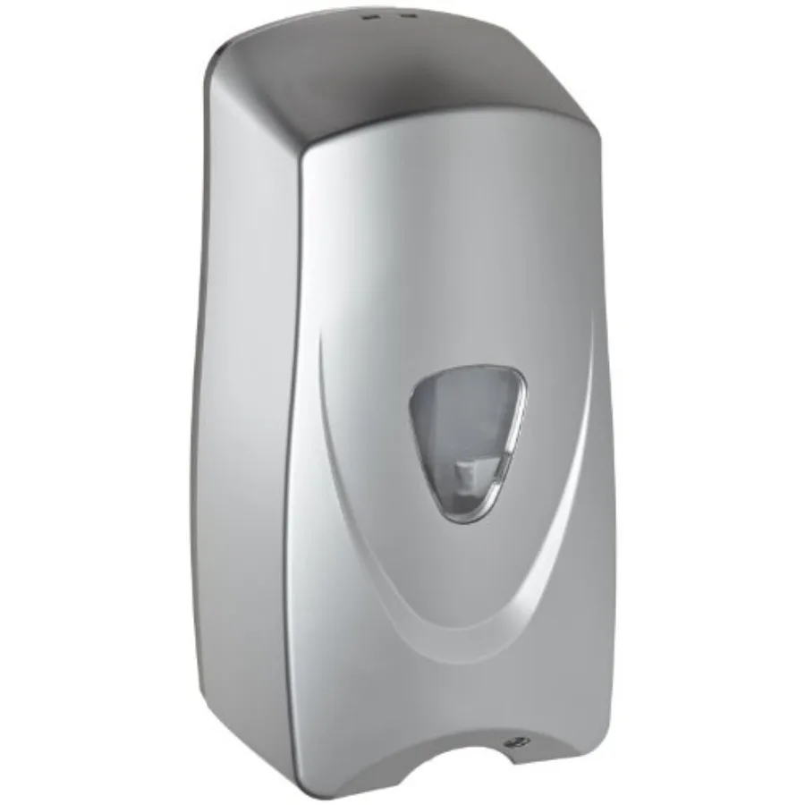 Bulk foam sensor soap dispenser for commercial restrooms, ABS plastic, metallic/black with silver finish, refillable bottle des
Bulk foam sensor soap dispenser for commercial restrooms, ABS plastic, metallic/black with silver finish, refillable bottle des
