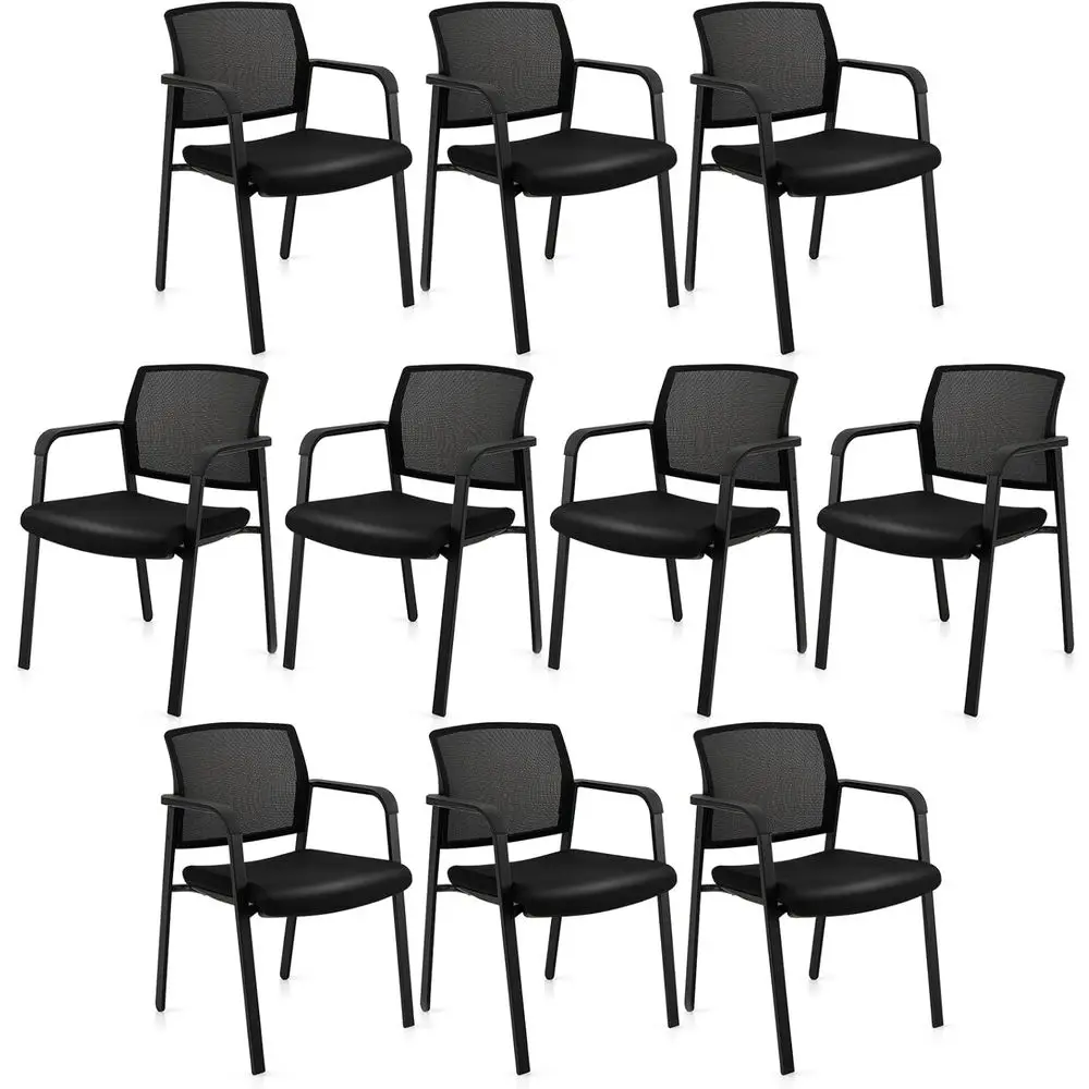 Stackable Upholstered Seat Office Chairs with Mesh Back and Armrests for Conference Rooms, Waiting Areas, and Schools in Black
Stackable Upholstered Seat Office Chairs with Mesh Back and Armrests for Conference Rooms, Waiting Areas, and Schools in Black