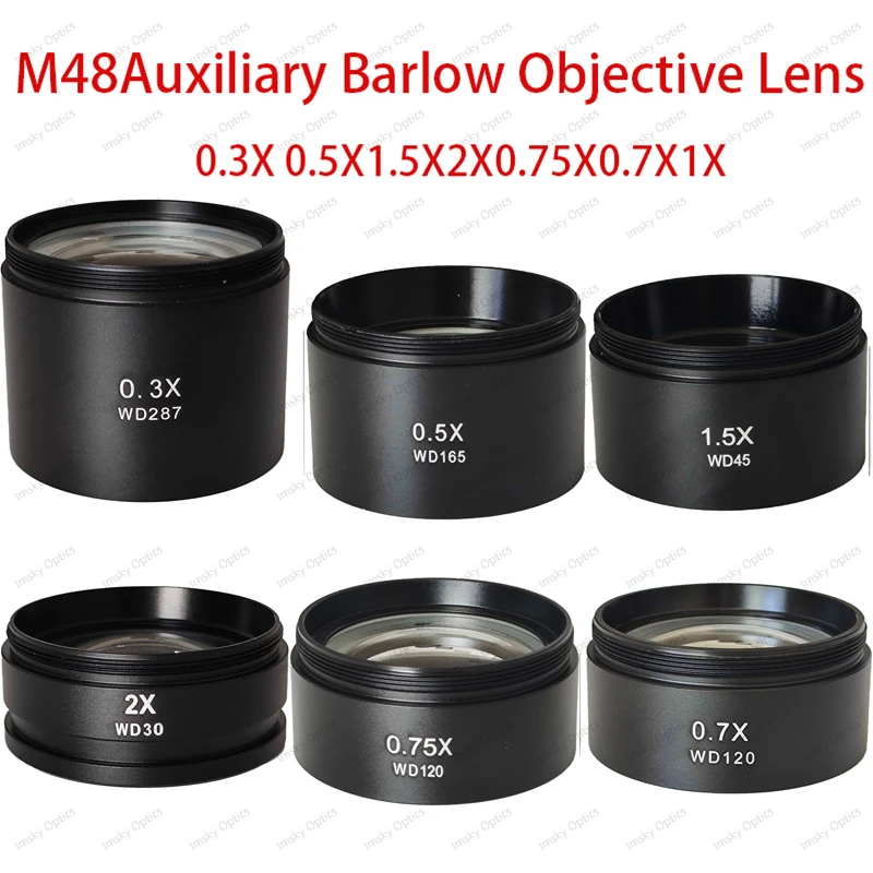 0.3X 0.5X 0.7X 0.75X 1X 1.5X 2X Trinocular Microscope Barlow Objective Lens Zoom Stereo Microscopio Camera Auxiliary Objective
0.3X 0.5X 0.7X 0.75X 1X 1.5X 2X Trinocular Microscope Barlow Objective Lens Zoom Stereo Microscopio Camera Auxiliary Objective