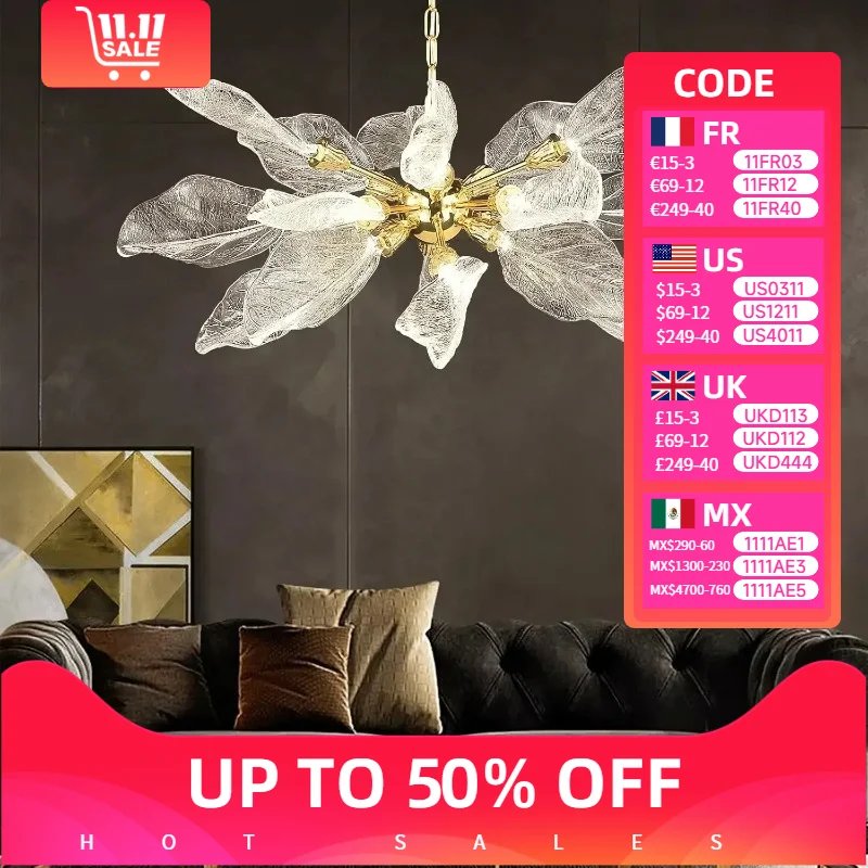 Retro Luxury Modern Leaf Ceiling Hanging Chandelier Living Dining Room French Artist Designer Bedroom Pendant Led Lights Kitchen
Retro Luxury Modern Leaf Ceiling Hanging Chandelier Living Dining Room French Artist Designer Bedroom Pendant Led Lights Kitchen