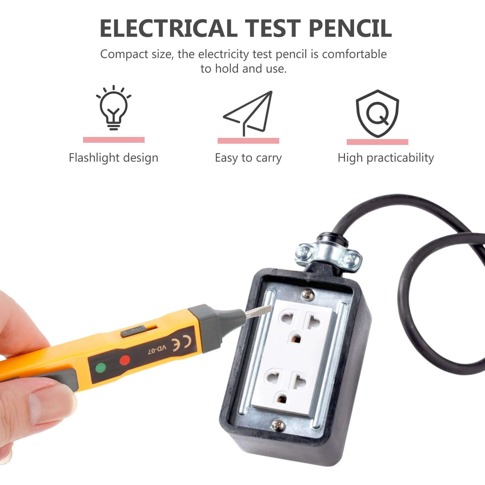 Non contact Voltage Tester Electricity Pen VD 07 Live Neutral Wire 2in1 Flashlight Compact Pocket Size Safety
Non contact Voltage Tester Electricity Pen VD 07 Live Neutral Wire 2in1 Flashlight Compact Pocket Size Safety