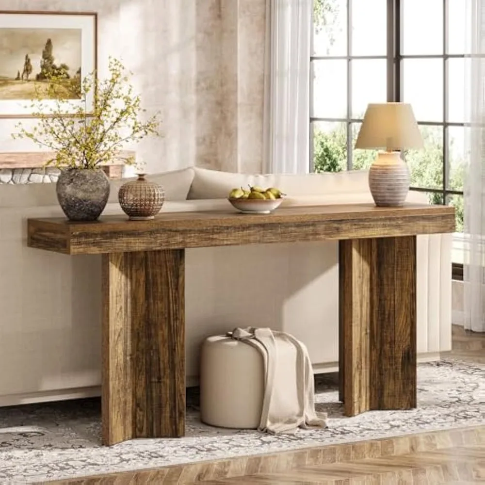 63" Console Table, Farmhouse Entryway Table, Wooden Rectangular Sofa Table Behind The Couch for Entrance, Hallway, Living Room,
63" Console Table, Farmhouse Entryway Table, Wooden Rectangular Sofa Table Behind The Couch for Entrance, Hallway, Living Room,