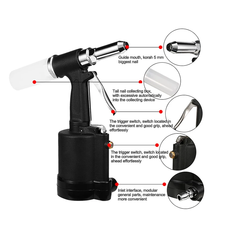 K-660 Pneumatic Rivet Gun Industrial Riveter Vertical Riveters Self Priming Portable Core-Pulling Nail Drawing Guns Manual Tools
K-660 Pneumatic Rivet Gun Industrial Riveter Vertical Riveters Self Priming Portable Core-Pulling Nail Drawing Guns Manual Tools