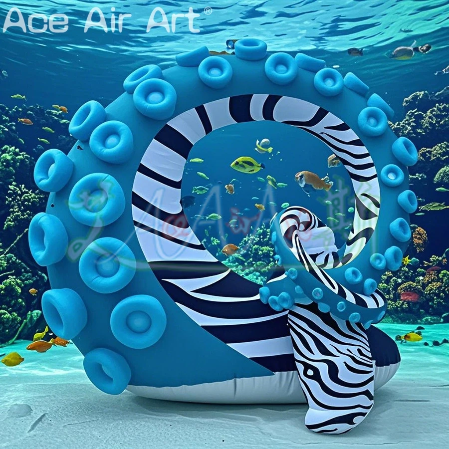 With suction cup Blue with black and white stripes ring-shaped inflatable octopus legs/tentacles model for Ocean Art decoration
With suction cup Blue with black and white stripes ring-shaped inflatable octopus legs/tentacles model for Ocean Art decoration