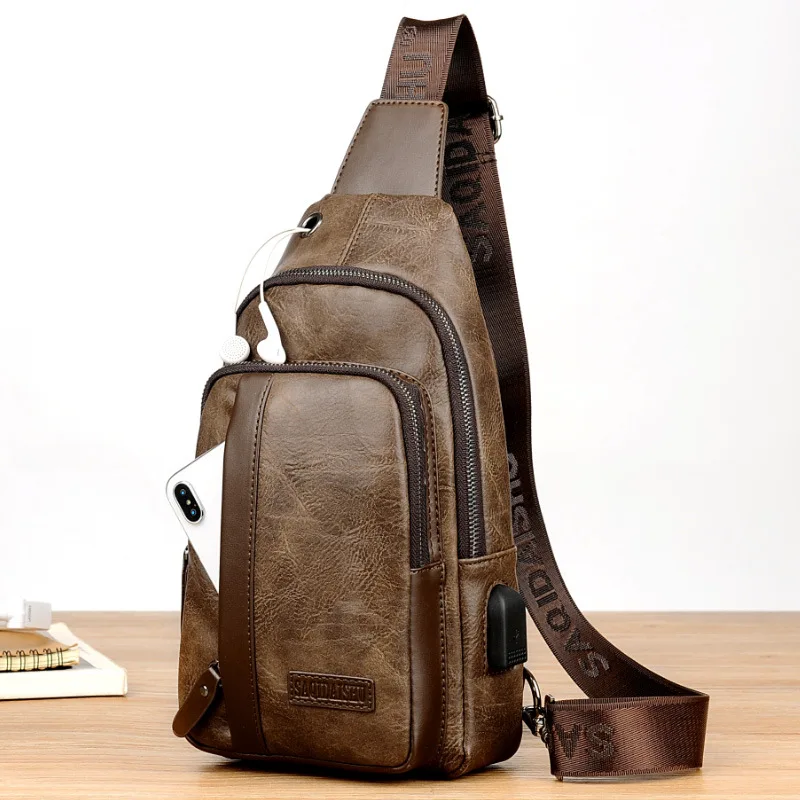 Vintage USB Charging Men's Chest Bag Large Capacity Leather Shoulder Bag Male Outdoor Crossbody Bag Fashion Business Sling Bag
Vintage USB Charging Men's Chest Bag Large Capacity Leather Shoulder Bag Male Outdoor Crossbody Bag Fashion Business Sling Bag