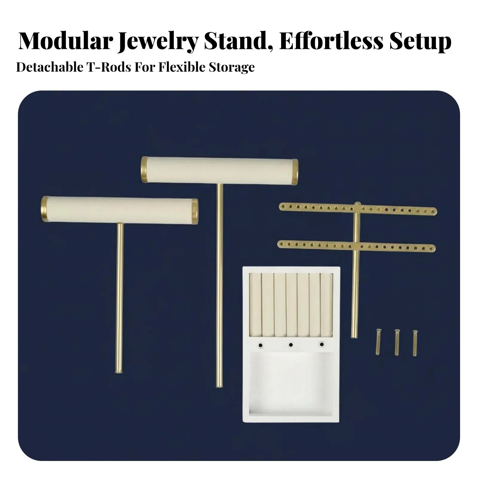 Crossbar Jewelry Stand Detachable Design 3 Tier T Bar Jewelry Stand Necklace and Earring Holder Space Saving for Women
Crossbar Jewelry Stand Detachable Design 3 Tier T Bar Jewelry Stand Necklace and Earring Holder Space Saving for Women
