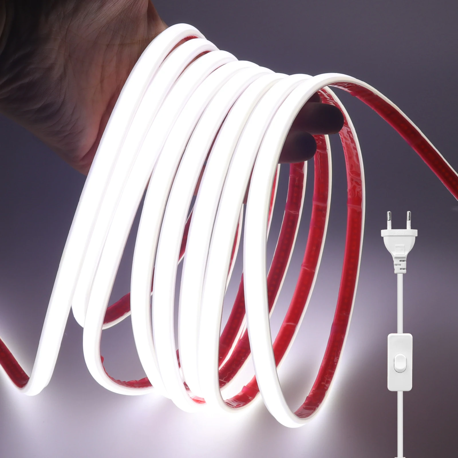 AC 220V COB Strip IP67 Waterproof White 3000K 4000K 6000K 50CM Cuttable Flexible Ribbon LED Neon Light For Home Garden Decor
AC 220V COB Strip IP67 Waterproof White 3000K 4000K 6000K 50CM Cuttable Flexible Ribbon LED Neon Light For Home Garden Decor