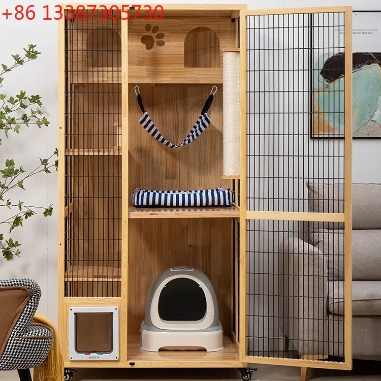 Cat villa solid wood cat cage oversized pet household cage
Cat villa solid wood cat cage oversized pet household cage