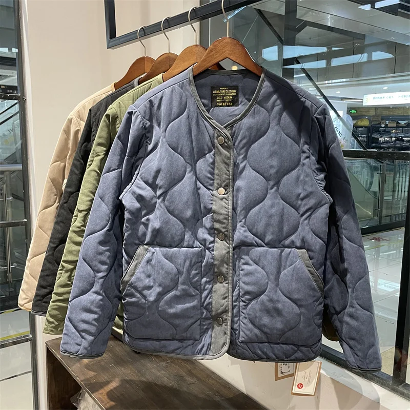 Deer Skin Velvet Thickened Warm Soft Spring Winter Cotton Jacket Without Collar Layered Versatile Gourd Grid Quilted Cotton Coat
Deer Skin Velvet Thickened Warm Soft Spring Winter Cotton Jacket Without Collar Layered Versatile Gourd Grid Quilted Cotton Coat