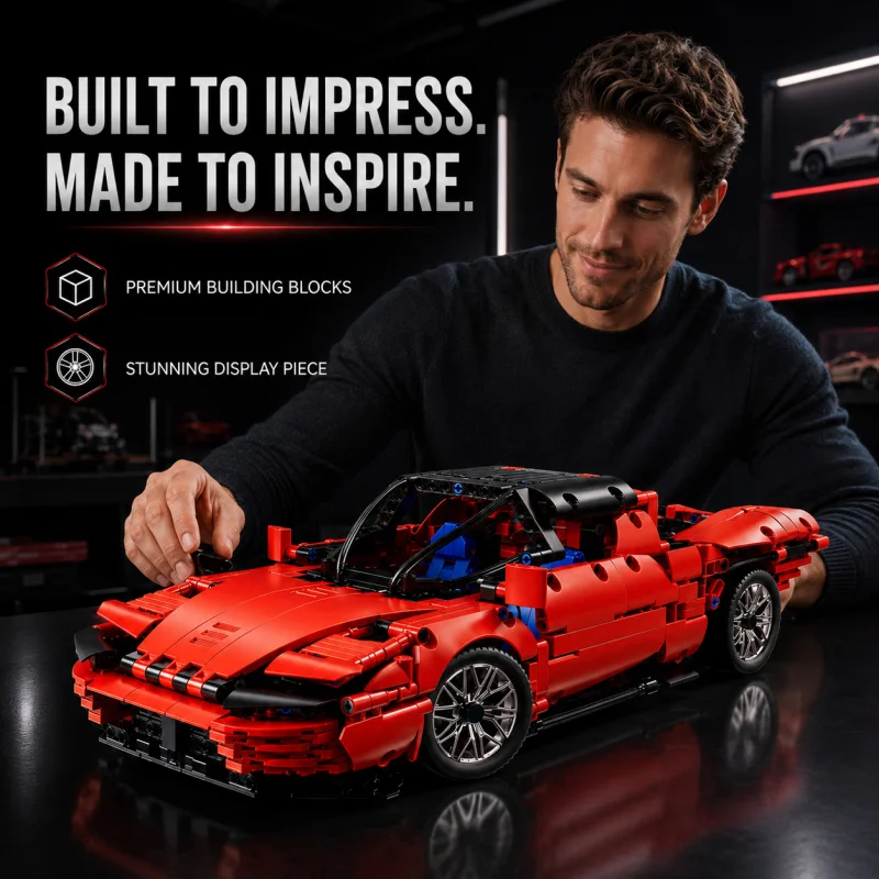 Large Scale Red Building Block Supercar Model Set, Sports Car Bricks Toy with Realistic Details, Display Gift for Adult Builders
Large Scale Red Building Block Supercar Model Set, Sports Car Bricks Toy with Realistic Details, Display Gift for Adult Builders