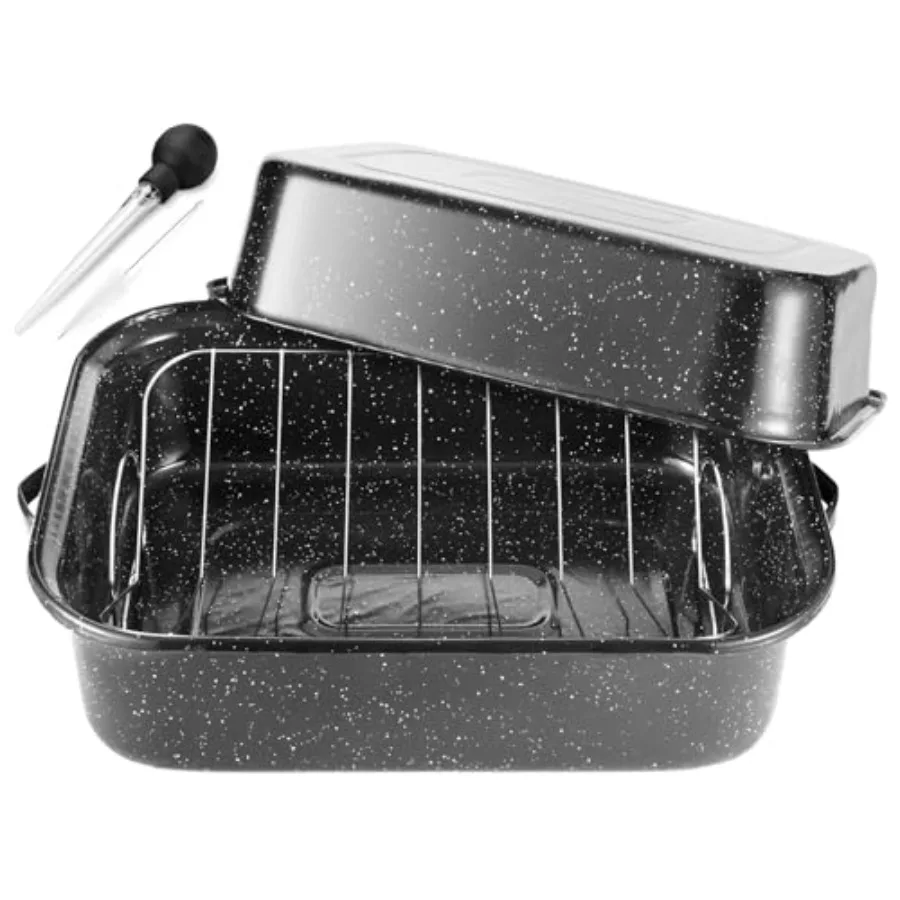 Roasting Pan With Lid and Rack 21' Rectangular 25lb Turkey Roaster Pot Large Oven Roaster Tray V-Rack and Versatile Lid Bone Tu
Roasting Pan With Lid and Rack 21' Rectangular 25lb Turkey Roaster Pot Large Oven Roaster Tray V-Rack and Versatile Lid Bone Tu