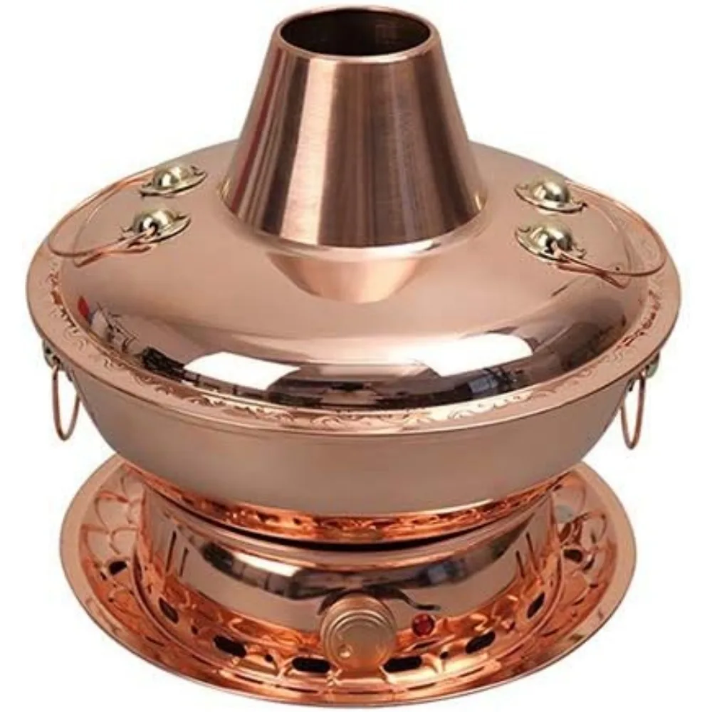 Chinese Copper Hot Pot, Pure Copper Thick Mongolian Cattle Hotpot, Electric Carbon Double Heating Base, Split Design, Easy to Cl
Chinese Copper Hot Pot, Pure Copper Thick Mongolian Cattle Hotpot, Electric Carbon Double Heating Base, Split Design, Easy to Cl