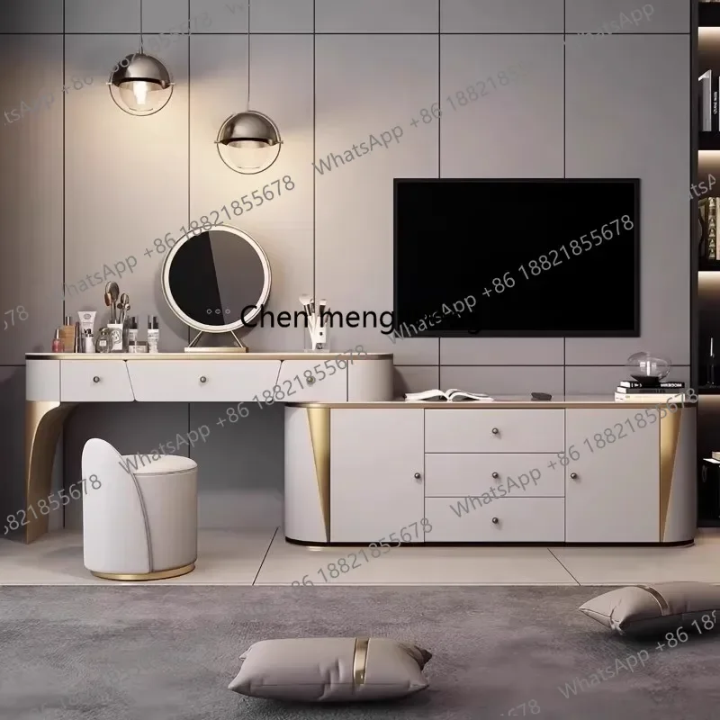 Modern bedroom Simple high-end light luxury TV cabinet Makeup table furniture Retractable dressing table Villa dressing table
Modern bedroom Simple high-end light luxury TV cabinet Makeup table furniture Retractable dressing table Villa dressing table