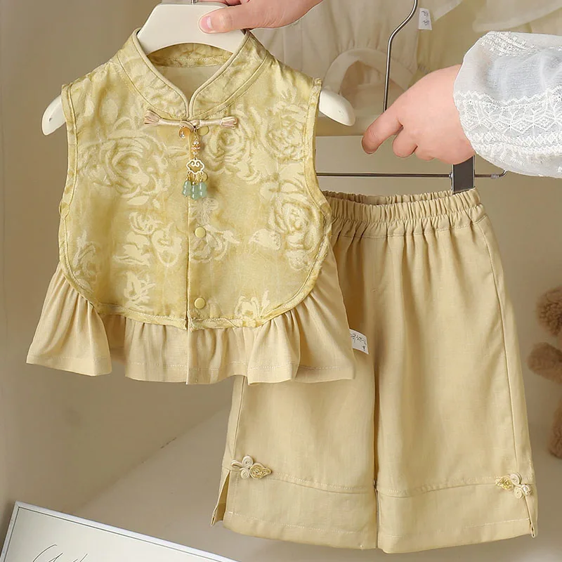 Summer Newborn Girls Clothes Chinese Style Fashion Flowers Print Sleeveless Cotton Baby Tops And Bottom Baby Clothing Sets B462
Summer Newborn Girls Clothes Chinese Style Fashion Flowers Print Sleeveless Cotton Baby Tops And Bottom Baby Clothing Sets B462