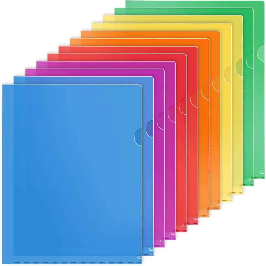 Clear Plastic Folders Sleeves 12 Pack 6 Assorted Colors Documents Project Pots for Letter Size 8.5x11 Paper LShaped File Jats A
Clear Plastic Folders Sleeves 12 Pack 6 Assorted Colors Documents Project Pots for Letter Size 8.5x11 Paper LShaped File Jats A