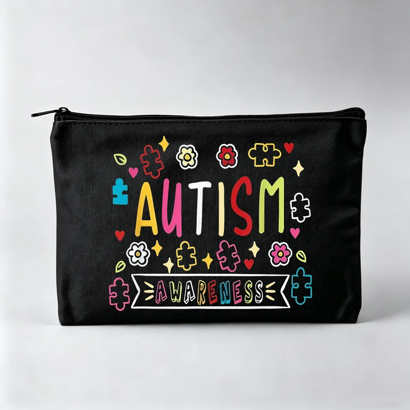 Women's Autism Awareness Puzzle Print Makeup Bag, Zipper Cosmetic Pouch for Daily Use
Women's Autism Awareness Puzzle Print Makeup Bag, Zipper Cosmetic Pouch for Daily Use