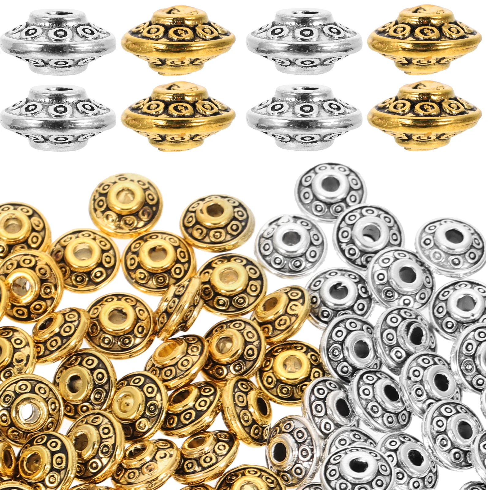 100 Pcs UFO Shaped Spacer Beads Multicolored Alloy Jewelry Making Supplies Craft Projects Bracelet Necklace Pendants Gifts
100 Pcs UFO Shaped Spacer Beads Multicolored Alloy Jewelry Making Supplies Craft Projects Bracelet Necklace Pendants Gifts