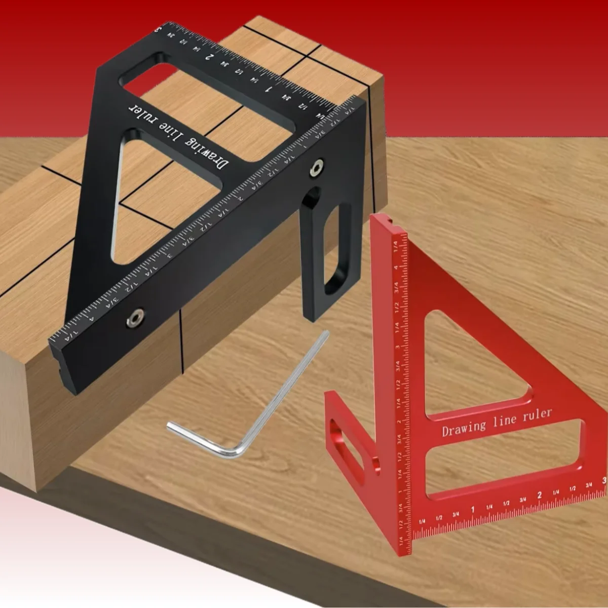 Woodworking Aluminum Set Square - 3D Multi Angle Carpenter Square, Miter Triangle Ruler, 45/90 Degree Layout Measuring Ruler
Woodworking Aluminum Set Square - 3D Multi Angle Carpenter Square, Miter Triangle Ruler, 45/90 Degree Layout Measuring Ruler