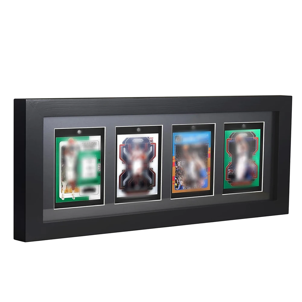 Trading Card Display Frame for 4 Standard Cards - Wall Mount Baseball Card Display Case with UV Protection Magnetic Card Holder
Trading Card Display Frame for 4 Standard Cards - Wall Mount Baseball Card Display Case with UV Protection Magnetic Card Holder