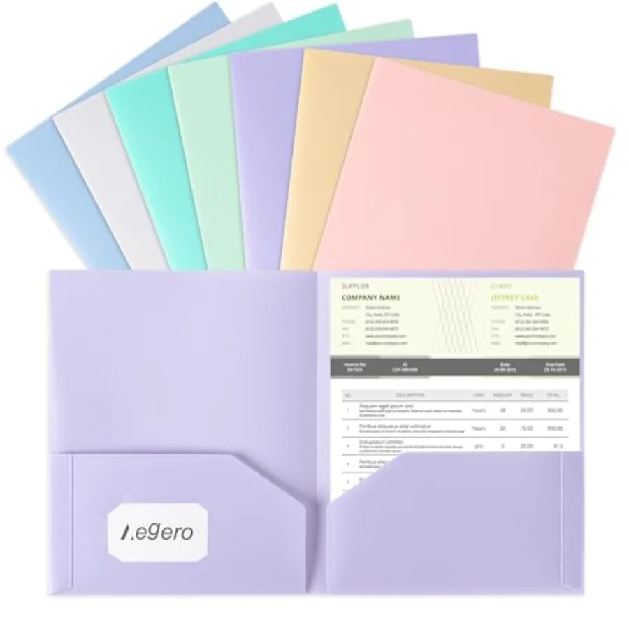 Plastic Folders with Pockets 7 Pack,,Durable Heavy Duty File Folders with Business Card Slot, 2-Pocket Folder for Schoolwork an
Plastic Folders with Pockets 7 Pack,,Durable Heavy Duty File Folders with Business Card Slot, 2-Pocket Folder for Schoolwork an