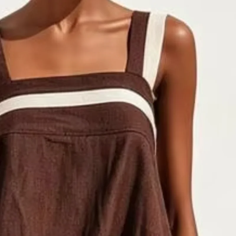 Fashionable Sleeveless Dress Color Block Sleeveless Cotton Linen Dress, Loose Vacation Long Dress
Fashionable Sleeveless Dress Color Block Sleeveless Cotton Linen Dress, Loose Vacation Long Dress