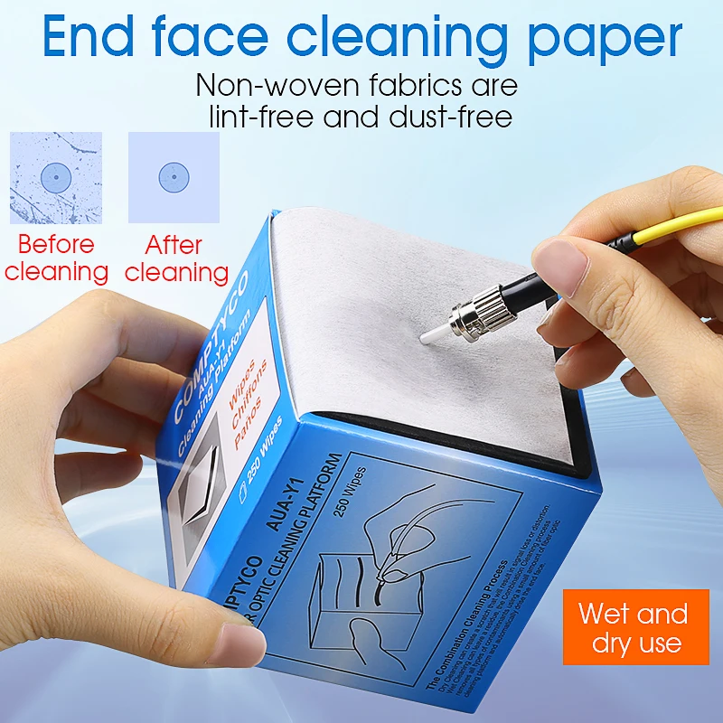 COMPTYCO AUA-Y1 Fiber Optic Cleaning Paper FTTH Optical Fiber Cleaning Tools Dust-Free Paper Wipe Paper
COMPTYCO AUA-Y1 Fiber Optic Cleaning Paper FTTH Optical Fiber Cleaning Tools Dust-Free Paper Wipe Paper
