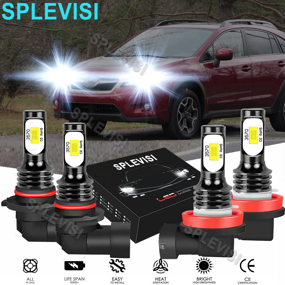 4x LED Pure White Headlight Hi-Lo Beam Bulbs 6000K For Subaru Crosstrek 2013-2019 Subaru Impreza 2015-2018 Subaru Impreza 08-11
4x LED Pure White Headlight Hi-Lo Beam Bulbs 6000K For Subaru Crosstrek 2013-2019 Subaru Impreza 2015-2018 Subaru Impreza 08-11