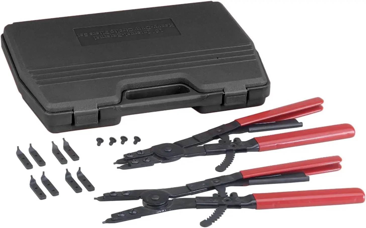 Heavy-Duty 2-Piece Snap-Ring Pliers Set for Internal and External Use, Durable Steel with Replaceable Tips
Heavy-Duty 2-Piece Snap-Ring Pliers Set for Internal and External Use, Durable Steel with Replaceable Tips