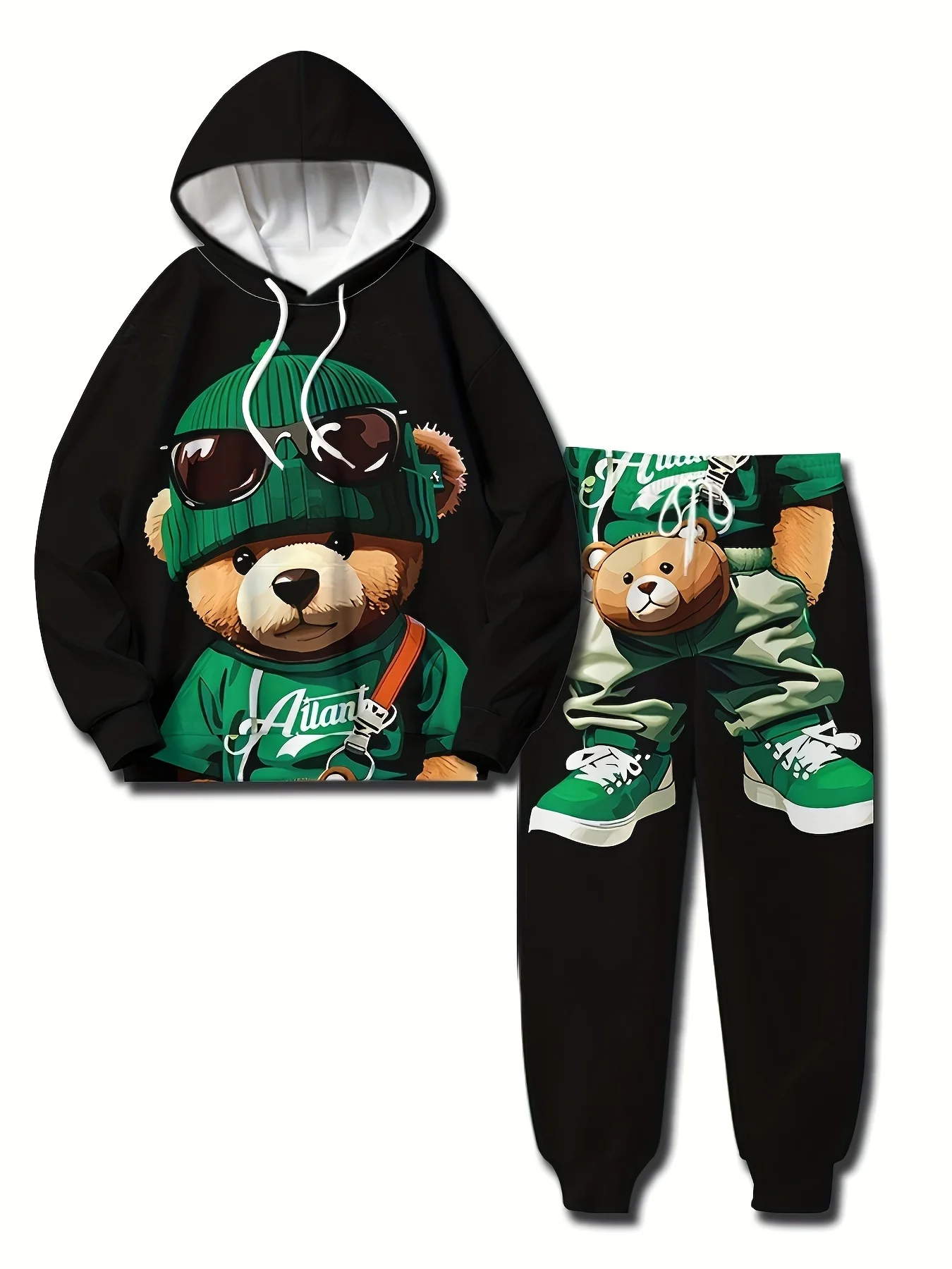 In the Spring and Autumn of 2025 this is a popular men's hoodie set with casual and fashionable bear prints
In the Spring and Autumn of 2025 this is a popular men's hoodie set with casual and fashionable bear prints