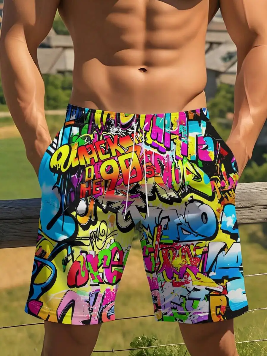Mens Graffiti Print Swim Shorts For Beach Pool Urban Style Machine Washable Board Shorts
Mens Graffiti Print Swim Shorts For Beach Pool Urban Style Machine Washable Board Shorts