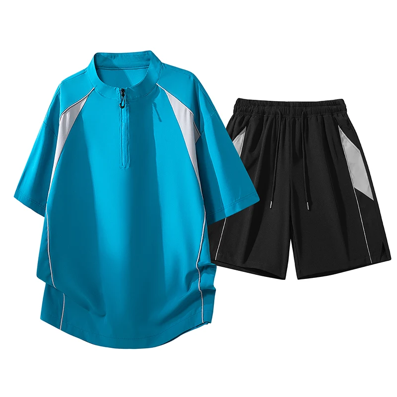 Men's T-Shirt Set Summer Fashion Zipper Neck【Short Sleeve Top + 5-Point Pants】Daily Outing Sports Casual Loose Comfortable Suit
Men's T-Shirt Set Summer Fashion Zipper Neck【Short Sleeve Top + 5-Point Pants】Daily Outing Sports Casual Loose Comfortable Suit