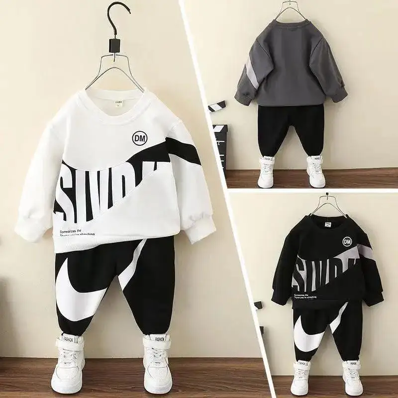 Autumn Boys Clothes New Children's Solid Color Letter Suit Boys Long-sleeved Pullover Trousers 2Pcs Set Baby Leisure Sports Suit
Autumn Boys Clothes New Children's Solid Color Letter Suit Boys Long-sleeved Pullover Trousers 2Pcs Set Baby Leisure Sports Suit