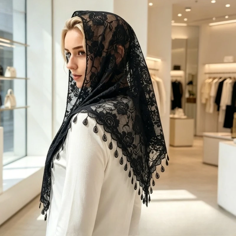 New Lace Triangle Head Scarf Korean Style Hollow Out Breathable Solid Color Wrap for Women Daily Travel
New Lace Triangle Head Scarf Korean Style Hollow Out Breathable Solid Color Wrap for Women Daily Travel