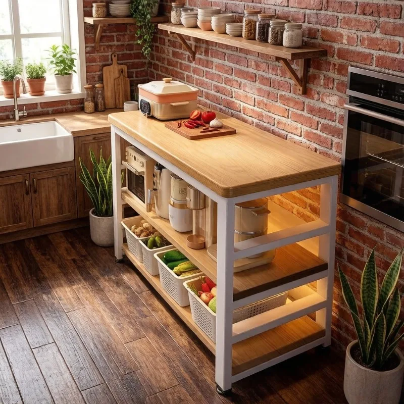 Floor-Standing Multi-Layer Kitchen Storage Rack, Multifunctional Microwave Cutting Board Dining Side Cabinet
Floor-Standing Multi-Layer Kitchen Storage Rack, Multifunctional Microwave Cutting Board Dining Side Cabinet