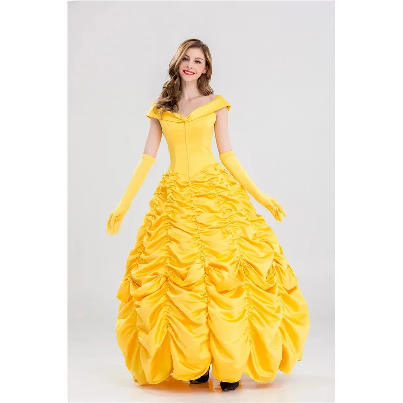 Women Lady Princess Dress Costume for Halloween Luxury Pleated Yellow Ball Gowns Beauty Dress Princess Cosplay Dress for Party
Women Lady Princess Dress Costume for Halloween Luxury Pleated Yellow Ball Gowns Beauty Dress Princess Cosplay Dress for Party
