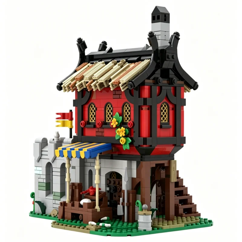 Medieval Guarded Vendors MOC Building Blocks Ancient Market Street Scene Model DIY Assemble Guard & Vendor Bricks Desktop
Medieval Guarded Vendors MOC Building Blocks Ancient Market Street Scene Model DIY Assemble Guard & Vendor Bricks Desktop