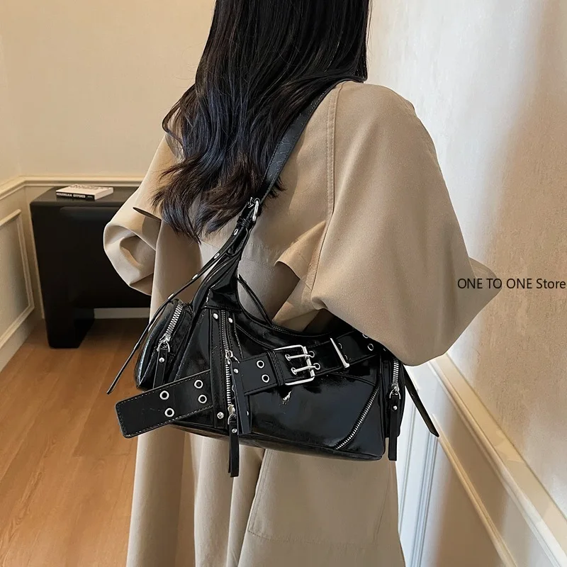 Women Y2K PU Shoulder Bag with Belt Buckle Punk Rivet Underarm Pouch Vintage Travel Motorcycle Bag Retro Hottie Crossbody Bags
Women Y2K PU Shoulder Bag with Belt Buckle Punk Rivet Underarm Pouch Vintage Travel Motorcycle Bag Retro Hottie Crossbody Bags
