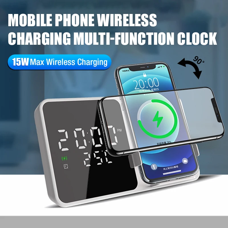 Wireless Charging Fast Charging New 15W Clock Alarm Clock Thermometer for Apple 16 15 14 13 for Samsung Galaxy S24 S23
Wireless Charging Fast Charging New 15W Clock Alarm Clock Thermometer for Apple 16 15 14 13 for Samsung Galaxy S24 S23