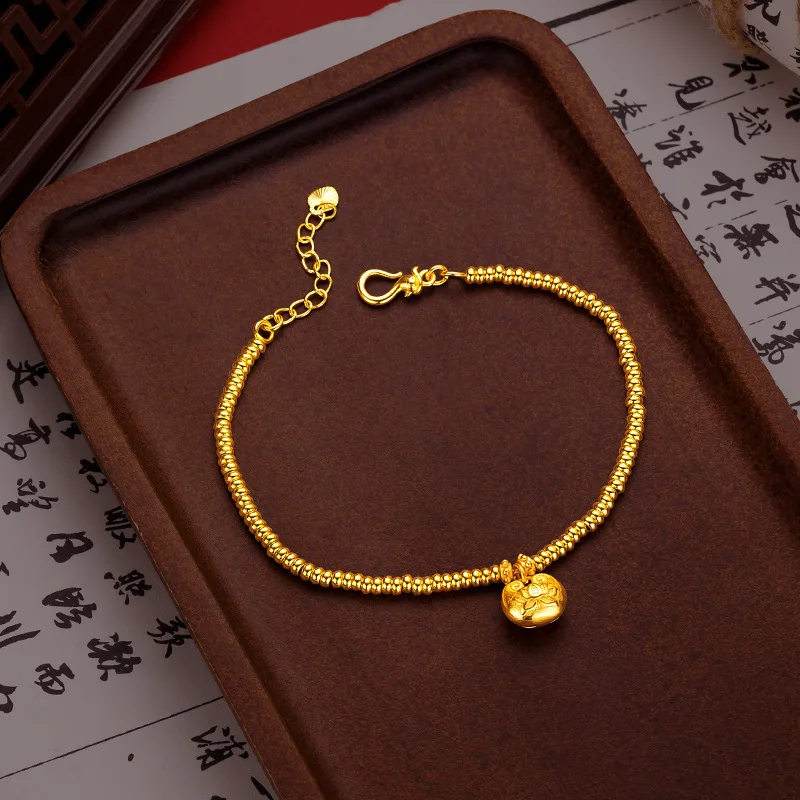 Ancient design 9999 24K Real Gold gold abacus beads lucky bag bracelet for women versatile light luxury temperament bracelet
Ancient design 9999 24K Real Gold gold abacus beads lucky bag bracelet for women versatile light luxury temperament bracelet